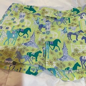 Lilly Pulitzer vintage size 8 Kentucky Derby print shorts.